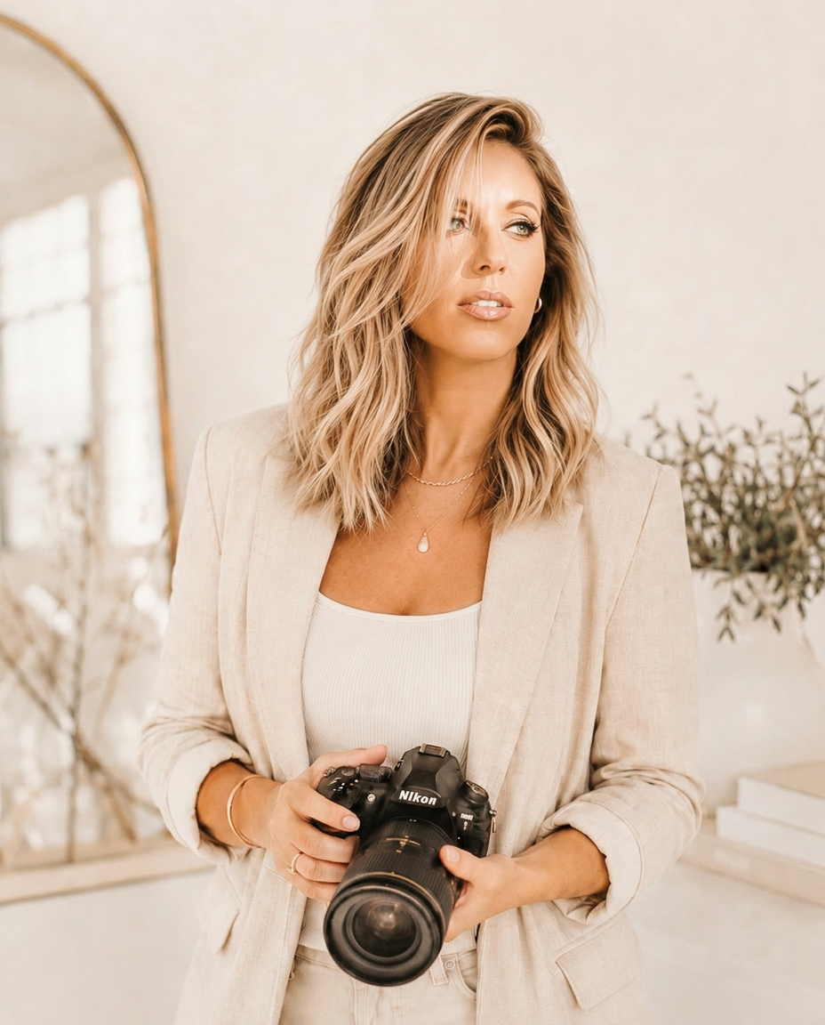 Portrait of the photographer holding a camera